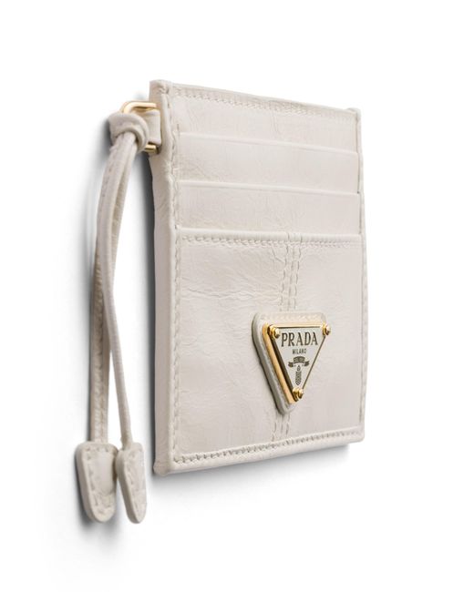Prada White Leather Card Holder