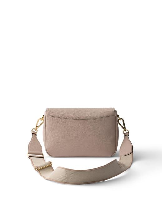 Prada Gray Leather Shoulder Bag, Water Lily