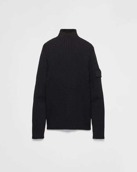 Pull À Col Cheminée En Laine Prada pour homme en coloris Black
