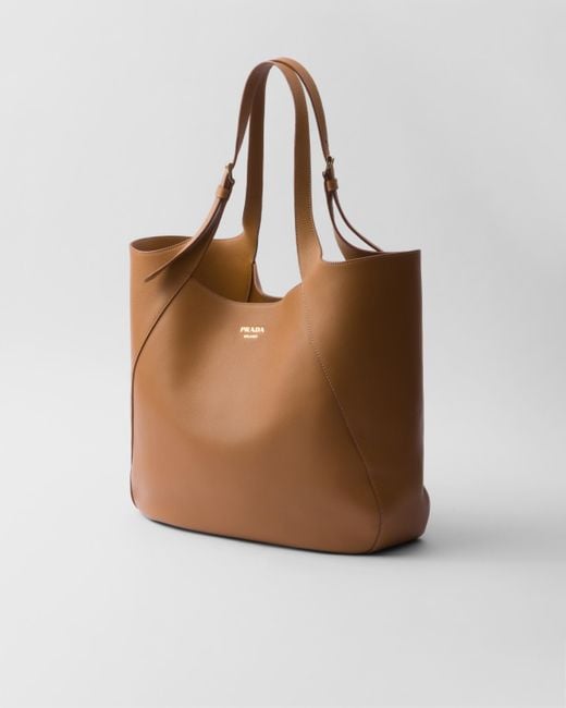Borsa Tote Grande di Prada in Brown