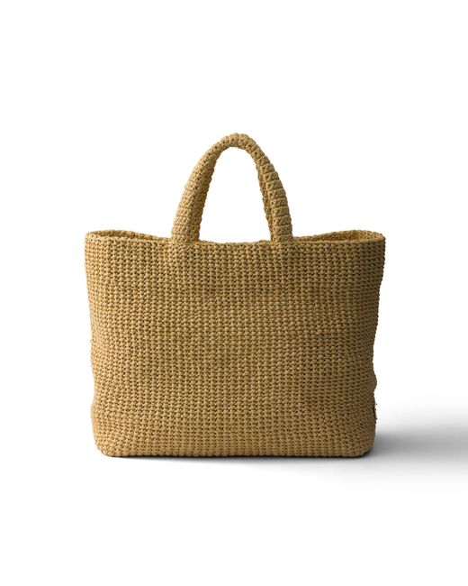 Prada Natural Crochet Tote Bag