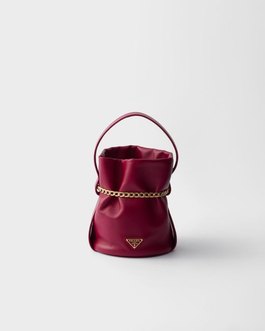 Prada Red Petit Sac Noir Nappa Leather Mini-Bucket Bag