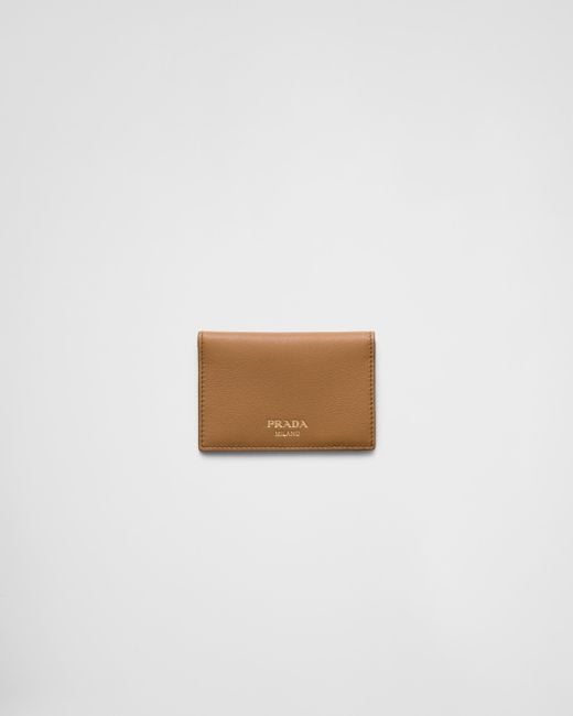 Prada White Leather Card Holder for men