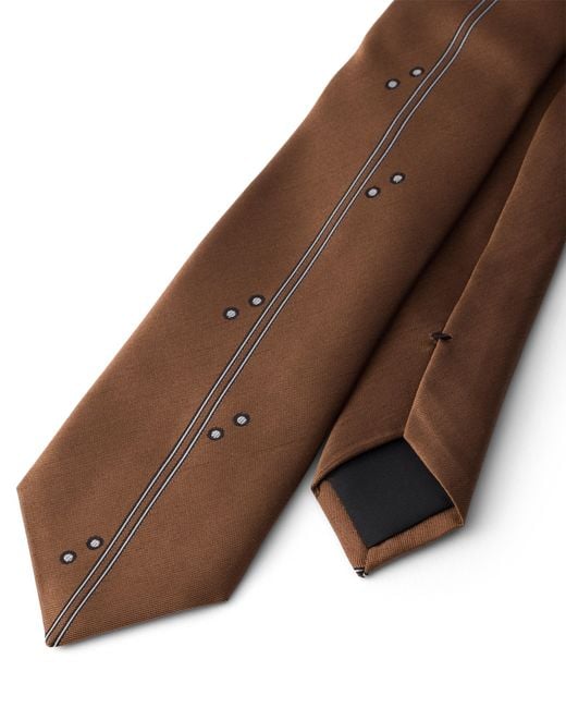 Prada White Silk Tie, Sienna for men