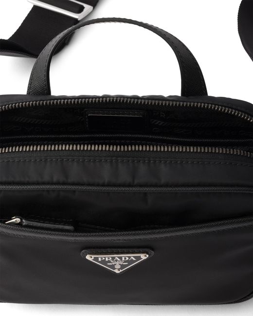 Prada Black Re-Nylon And Saffiano Leather Shoulder Bag for men