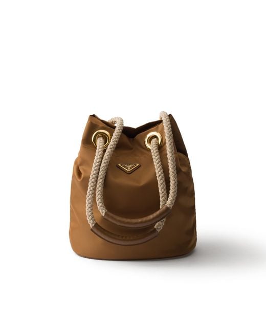 Prada Brown Mariner Re-Nylon Small Bucket Bag
