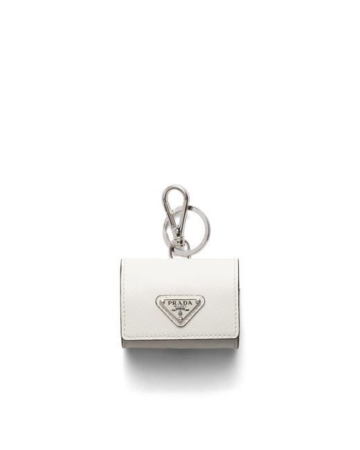 Prada White Saffiano Leather Headphone Case for men