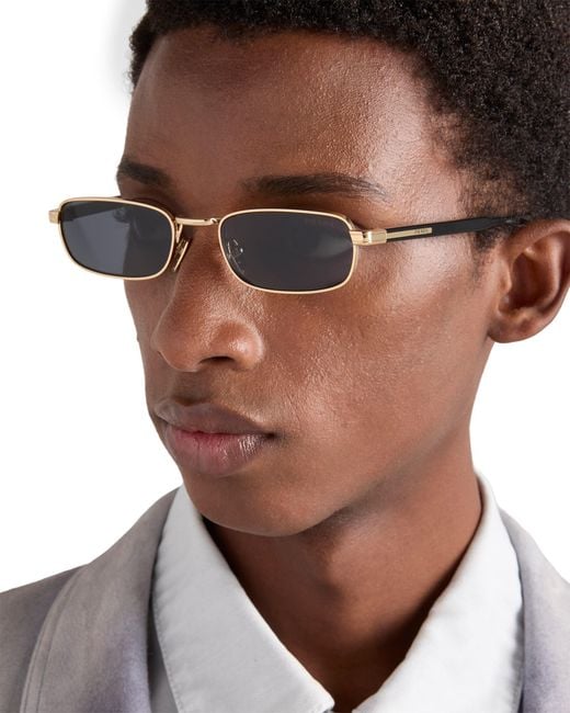 Prada Blue Sunglasses With The Iconic Metal Plaque for men
