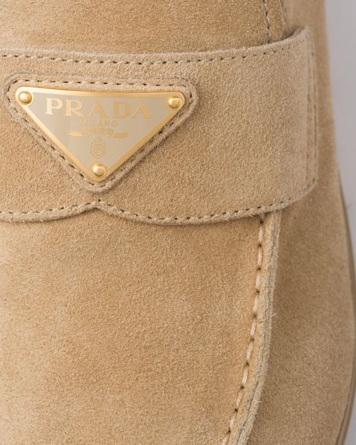 Prada Suede Sabots in White | Lyst