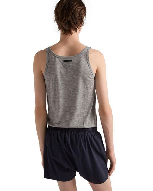 Prada Blue Cotton Boxer Shorts for men