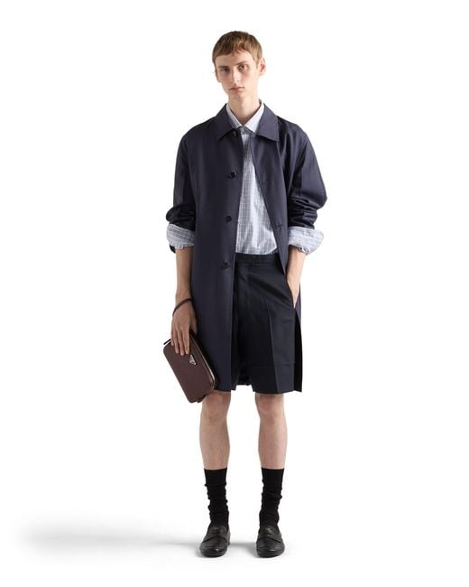 Prada Blue Mohair And Wool Bermudas for men