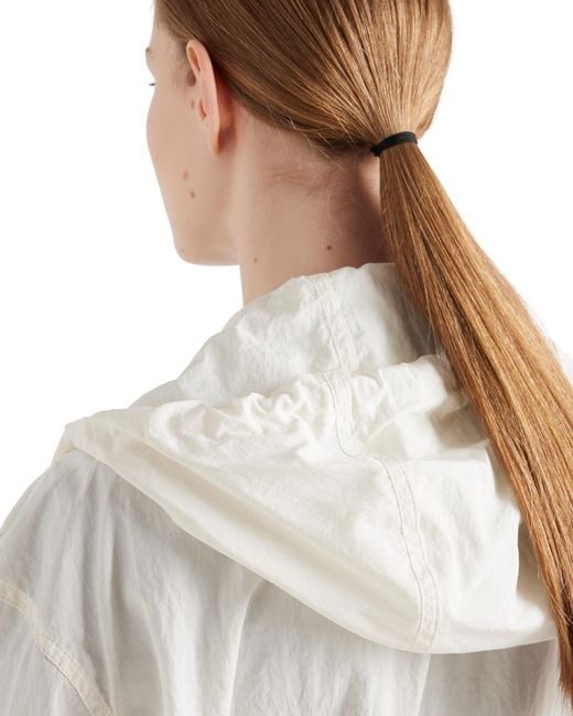 Prada White Cotton-Blend Belted Jacket