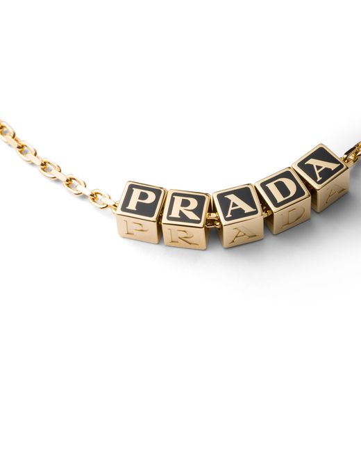 Prada White Metal Necklace