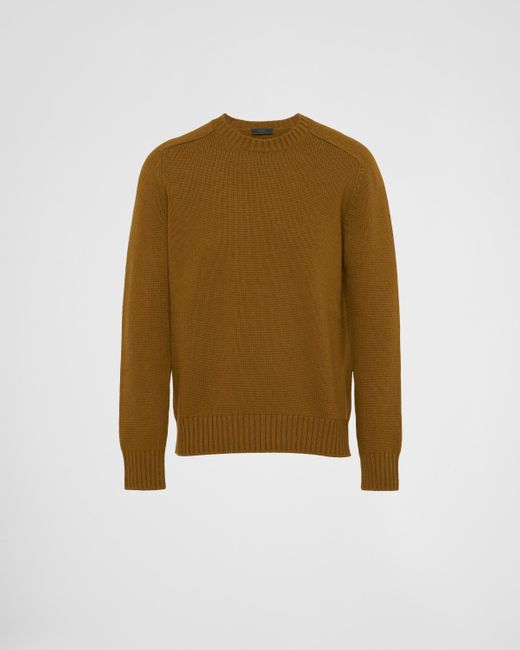 Prada Natural Wool And Cashmere Crew-Neck Sweater for men