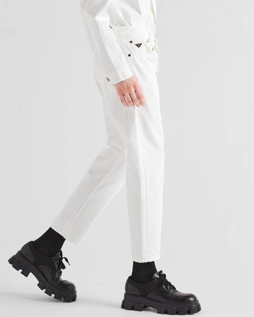 Prada White Five-pocket Bull Denim Jeans for men