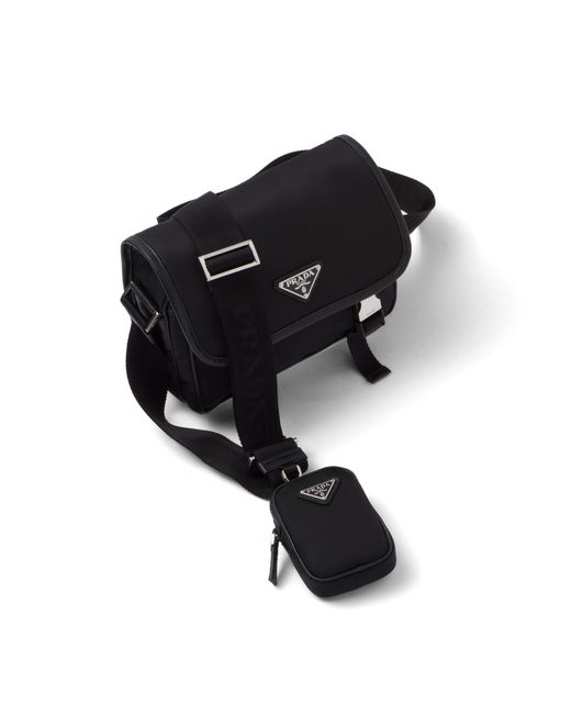 Prada Black Re-Nylon And Saffiano Leather Shoulder Bag for men