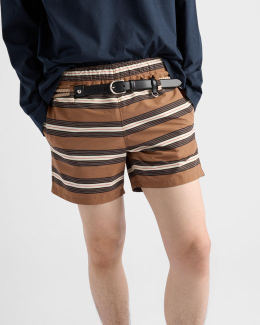 Short De Bain En Re-Nylon Prada pour homme en coloris White