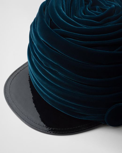 Prada Blue Velvet Hat