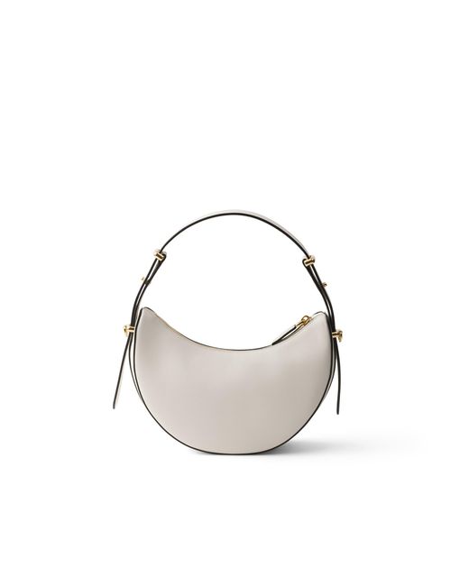 Prada Metallic Arqué Mini Leather Shoulder Bag