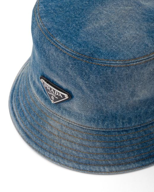 Prada Blue Denim Bucket Hat