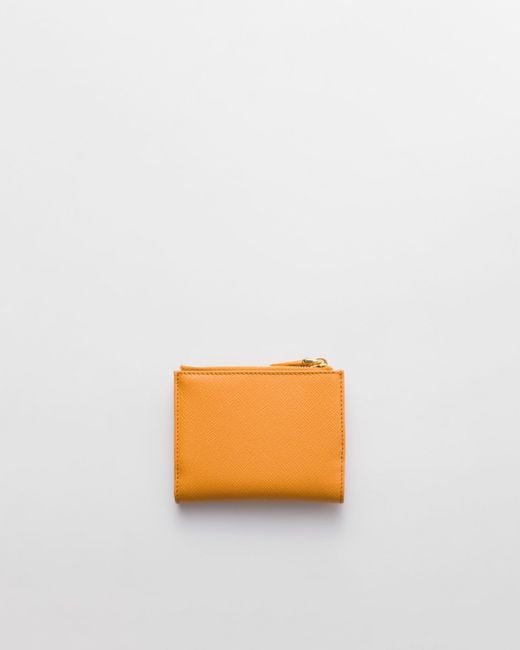 Prada Orange Small Saffiano Wallet