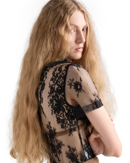 Top De Encaje, Mujer, Talla Prada de color Black