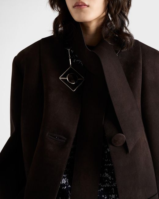 Prada Black Bonded Suede Jacket