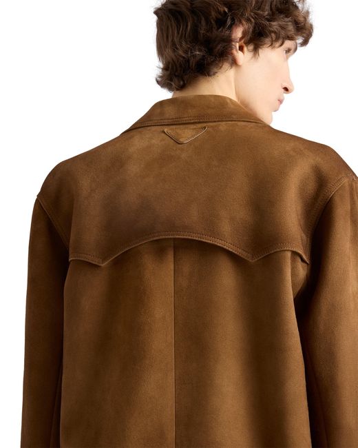 Leather Jackets Prada de hombre de color Brown