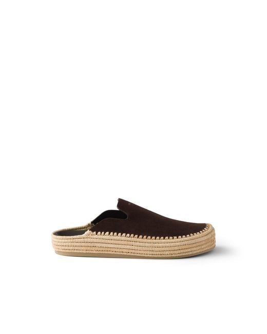 Prada Brown Suede Mules, Dark for men