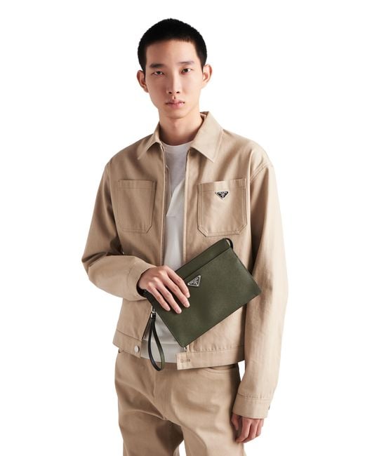 Pouch di Prada in Green da Uomo
