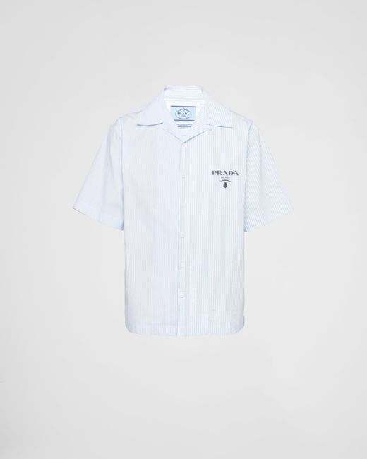 Prada Kurzärmliges Hemd Aus Baumwolle in White für Herren