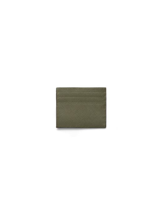 Prada Green Saffiano Leather Credit Card Holder for men