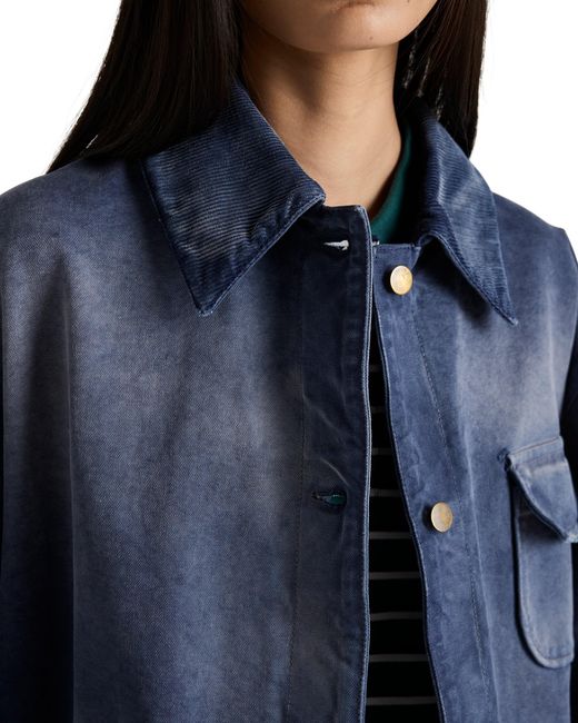 Prada Blue Canvas Trucker Jacket