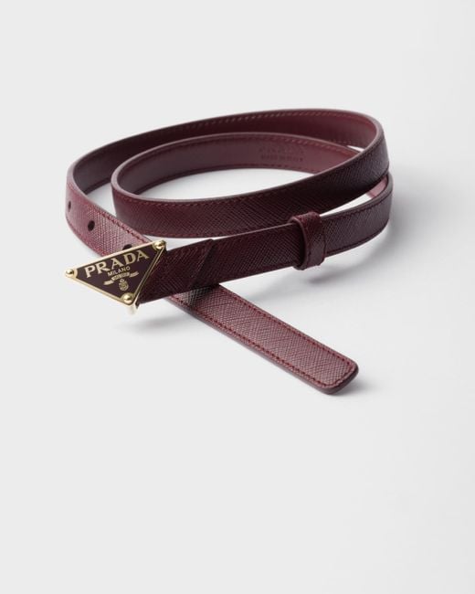 Ceinture En Cuir Saffiano Prada en coloris Red