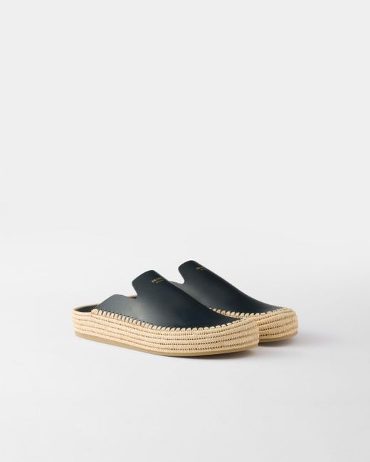 Mules En Cuir Prada pour homme en coloris Blue