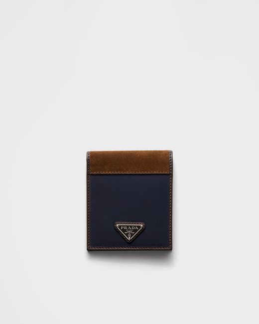 Portefeuille En Re-Nylon Et Cuir Avec Porte-Monnaie Prada pour homme en coloris Blue