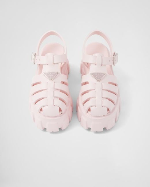 Prada Pink Monolith Foam Rubber Sandals