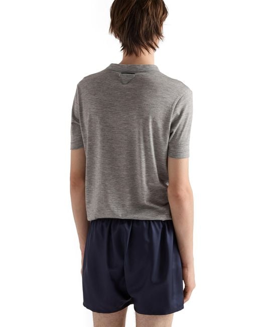 Prada Blue Silk Boxer Shorts for men