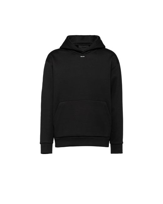 Prada Black Technical Cotton Hoodie for men