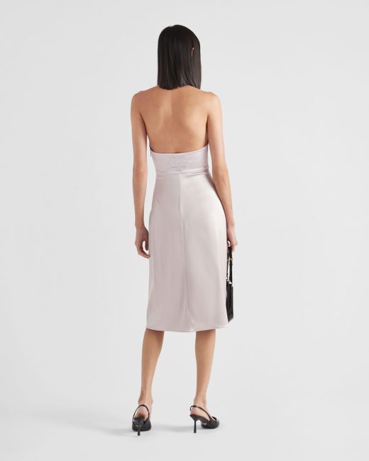 Prada Re-edition 1995 Satin Halter Dress in White | Lyst UK