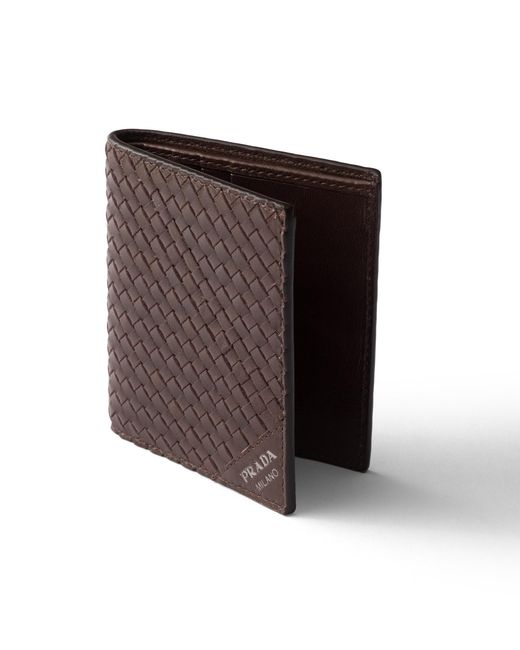 Prada Brown Leather Wallet, Sienna for men