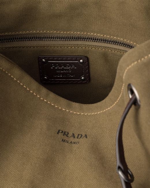 Prada Black Route Large Canvas And Leather Bag, Forest