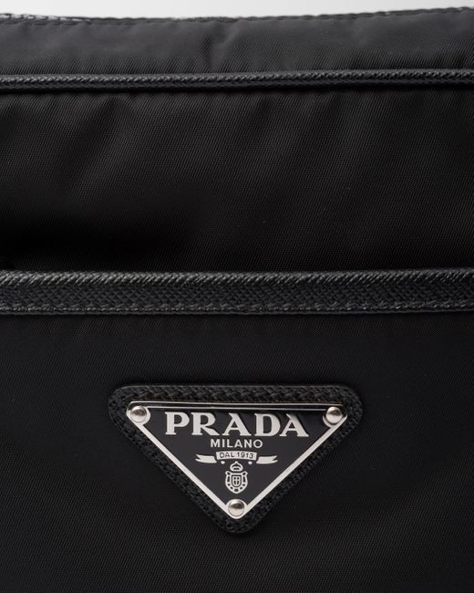 Prada Black Re-nylon And Saffiano Shoulder Bag for men