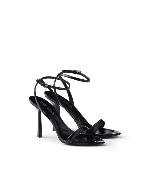 Prada White Brushed Leather Sandals
