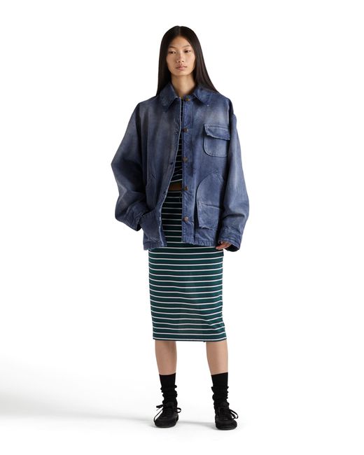 Prada Blue Canvas Trucker Jacket