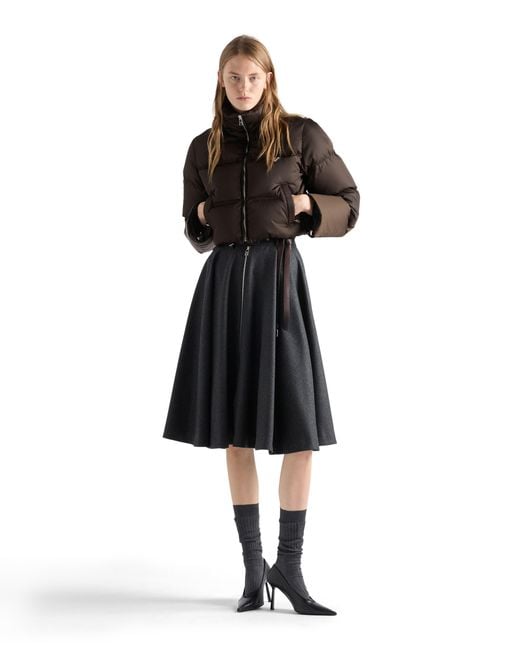 Prada Black Cropped Re-Nylon Down Jacket