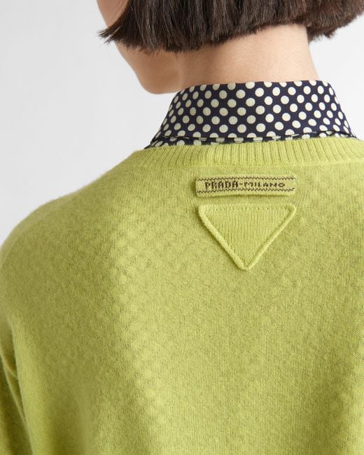 Prada Yellow Cashmere Crew-neck Sweater