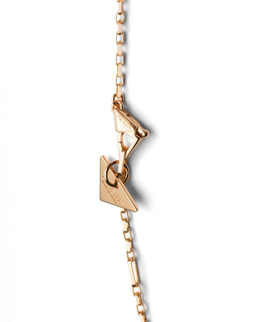 Prada White Eternal Bow Pendant Necklace