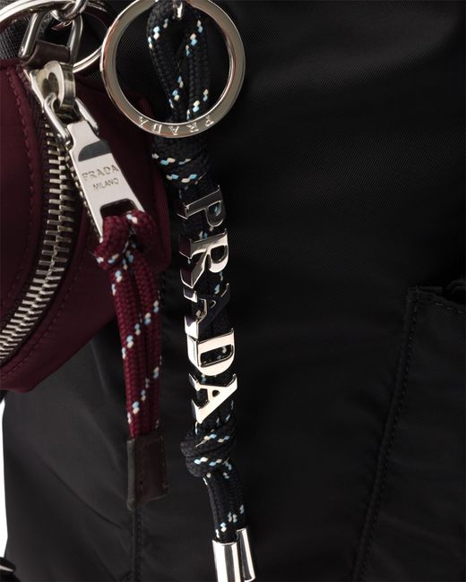 Prada White Speedrock Cord Key Ring for men