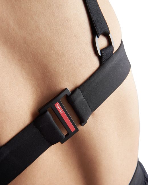 Prada Black Stretch Jersey Swimsuit Top
